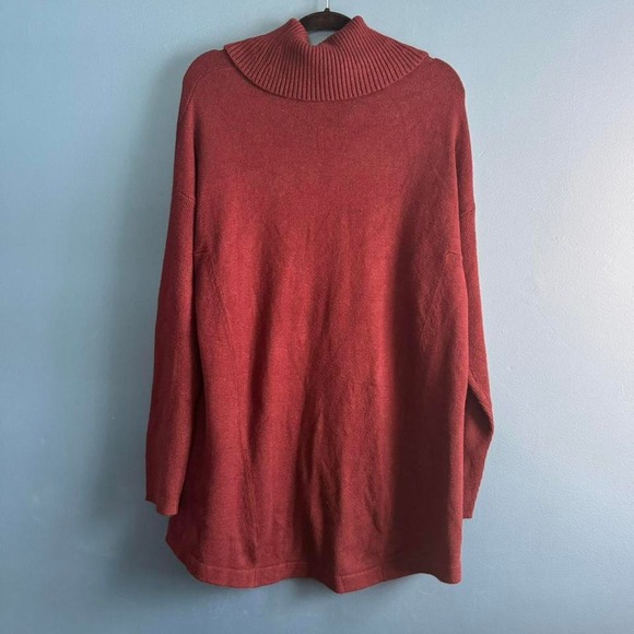 Moth‎ Anthropologie Sweater Dress Women's Size XL NWT Burgundy Knit Turtleneck - Picture 6 of 8